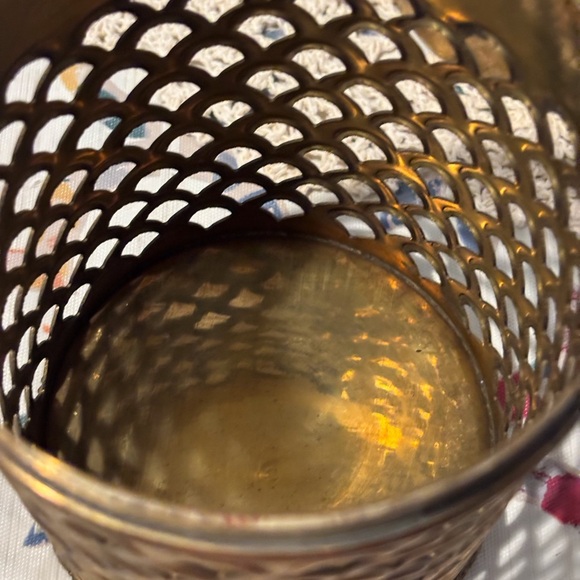 Vintage Made in India Brass Filigree Nesting Canisters - Picture 10 of 14